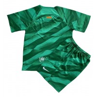 Camisa de time de futebol Barcelona Goleiro Replicas 1º Equipamento Infantil 2023-24 Manga Curta (+ Calças curtas)